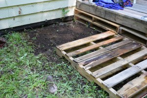 Levelling the ground.