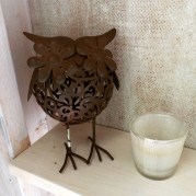 Owl tea light holder