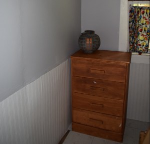 This wallpaper is was so easy to apply. If you have wonky, damaged or previously wallpapered walls, I would recommend simply wallpapering over them.